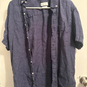 Casual Indigo Button Down Shirt